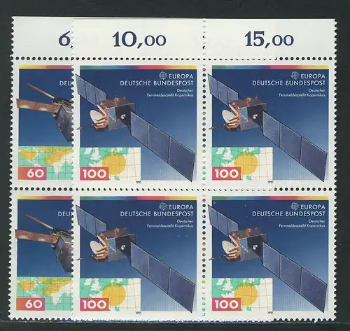 1526-1527 Europa Weltraumfahrt 1991, OR-Vbl Satz **