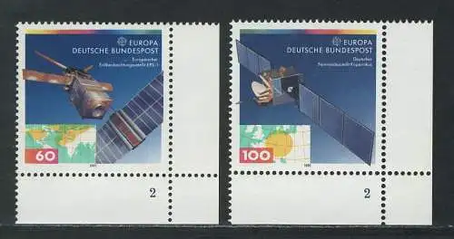 1526-1527 Europa Weltraumfahrt 1991, FN2 Satz **