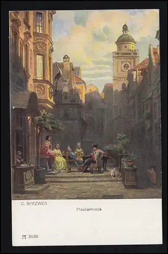 Künstler-AK Carl Spitzweg: Plauderstunde, Ackermann's Kunstverlag, ungebraucht