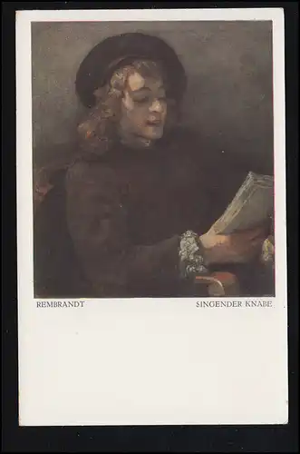AK Rembrandt: Singender Knabe, maison d'édition Julius Bard Wien, inutilisé