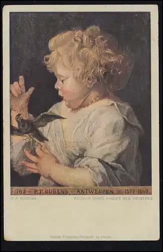 Künstler-AK Rubens: Bildnis eines Kindes des Meisters, BERLIN NW 7 - 6.11.1921