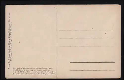 AK Artiste Mühlberg: Vie étudiante / chanson folklorique: Le mai est venu ...