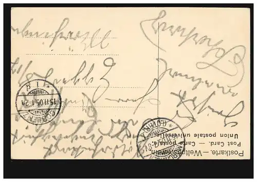 AK Coblenz am Rhein: Le monument Kaiser-Wilhelm, COMLENZ 1 d - 15.11.1905