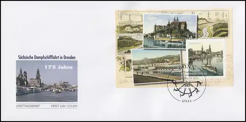 Block 78 Sächsische Dampfschifffahrt auf FDC ESSt Bonn 9.6.2011