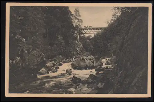 AK Albtal, Badischer Schwarzwald: Teufelsbrücke, SSt ST. BLASIEN 15.4.1925