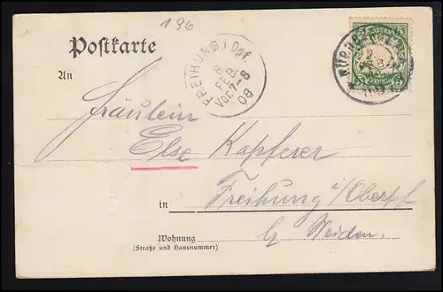 AK Alt-Nürnberg: Swedenhof au château, 7.2.1908 après FREHung 8.2.08