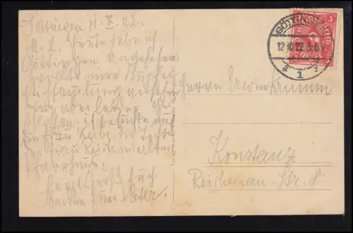 AK Göttingen: Bismarckhausen et Wall, GÖTTINGEN 1 i - 12.10.1922
