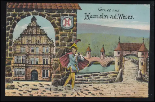 AK Graus de Hameln sur la Weser: Chasseurs à flûte, HAMELN 1 b - 17.12.15