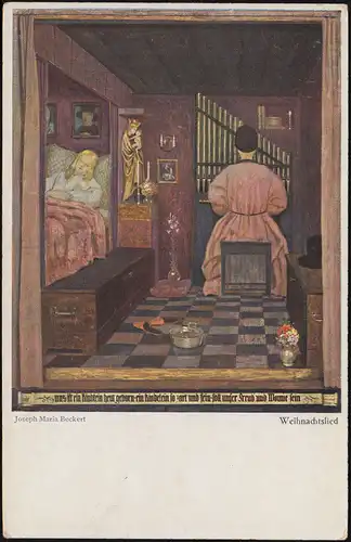 AK Artiste Joseph Maria Beckert: Canton de Noël avec l'orgue à domicile, inutilisé