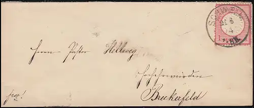 19 Brustschild 1 Gr. EF Brief Einkreisstempel SCHWELM 21.6.1874 nach Breckerfeld