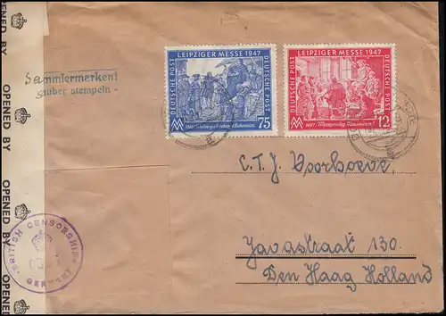 Zensur BRITISH CENSORSHIP GERMANY Auslandsbrief DORTMUND-HÖRDE 18.10.1947