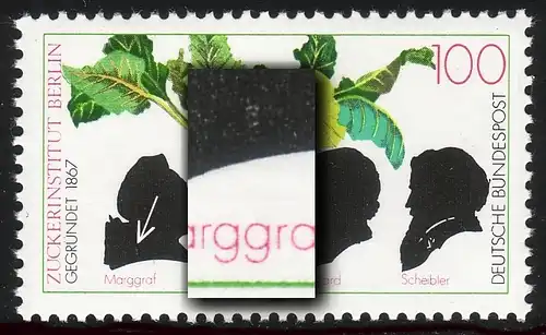 1599 Institut du sucre: taches blanches dans la tête gauche au-dessus de g par Marggraf, F. 46, **