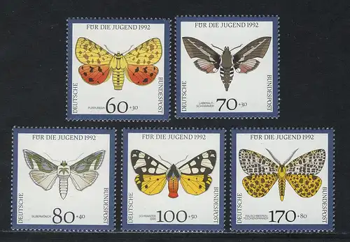 1602-1606 jeune papillon de nuit 1992, ensemble frais de port **