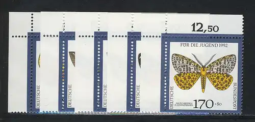 1602-1606 jeune papillon de nuit 1992, coin o.l. phrase **