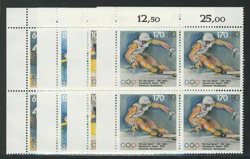 1592-1595 Sporthilfe 1992, E-Vbl o.l. Satz **