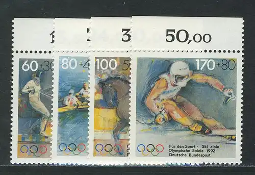 1592-1595 Sporthilfe 1992, Oberrand, Satz **