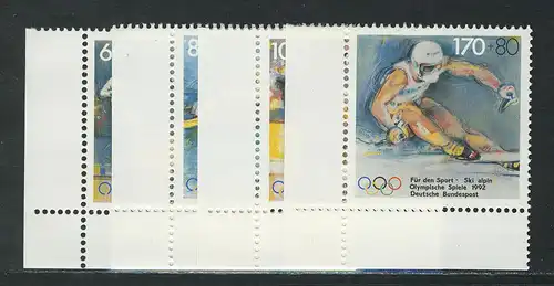 1592-1595 Sporthilfe 1992, Ecke u.l. Satz **