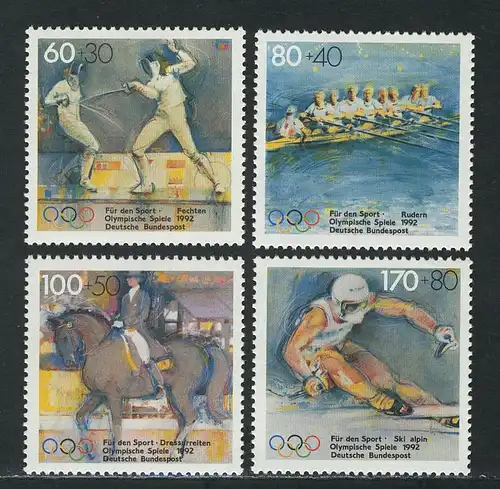 1592-1595 Aide sportive 1992, série "frais de port"