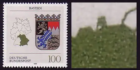 1587 Bayern mit PLF weiße Aussparung oben beim Bundesland Bayern, Feld 6, **