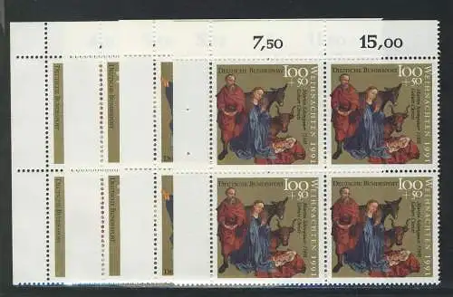 1578-1581 Weihnachten 1991, E-Vbl o.l. Satz **