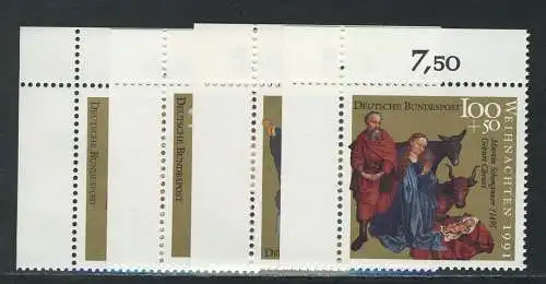 1578-1581 Weihnachten 1991, Ecke o.l. Satz **