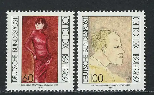 1572-1573 Otto Dix 1991, série "frais de port"