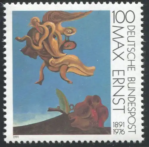 1569 Max Ernst 1991 mit PLF gebrochenes X in MAX, Feld 8, **