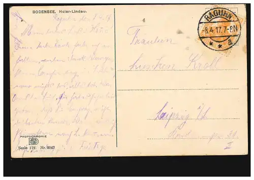 AK Constances: Hoier-Lindau, Photochromie N.O.D., RAGUHN 8.4.1917