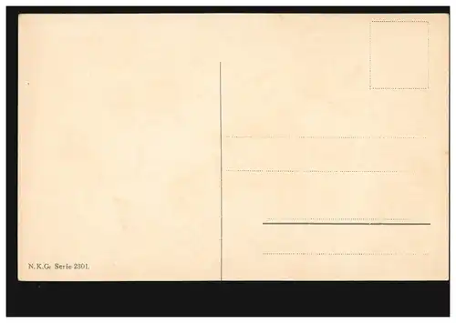 Künstler-AK Landschaft mit Birke Getreidefeld Feldweg, Verlag N.K.G. ungebraucht