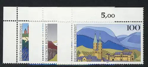 1684-1686 Bilder aus Deutschland 1993, Ecke o.l. Satz **