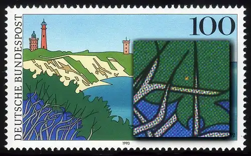 1684 Rügen - PLF orangefarbener Punkt zwischen den Ästen, Feld 25, **