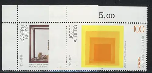 1673-1674 Europa Kunst 1993, Ecke o.l. Satz **