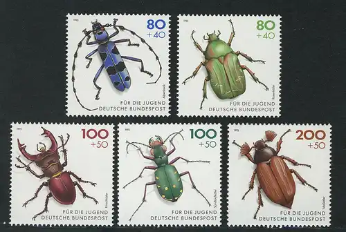 1666-1670 Jugend Käfer 1993, Satz postfrisch **
