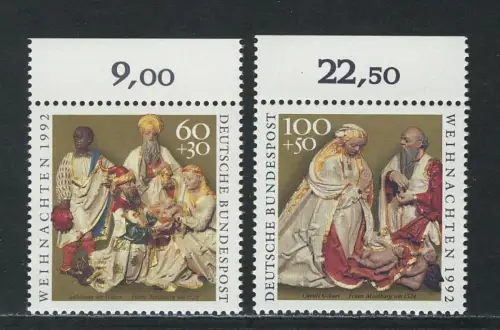 1639-1640 Weihnachten 1992, Oberrand, Satz **
