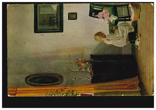 Artiste-AK Art danois Alfred Broge: Poupées-mères, HANNOVER 23.7.1917