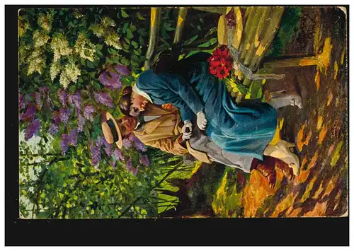 Künstler-AK K. Rumpelt: Unter dem Fliederbaum, KÖNIGSLUTTER 1926