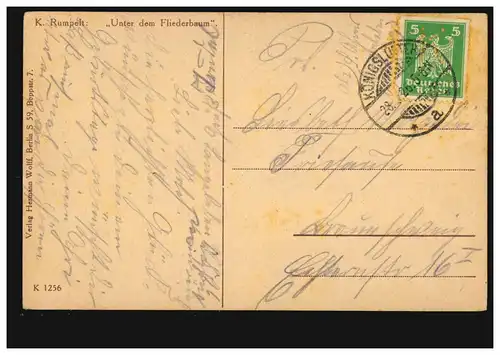 Künstler-AK K. Rumpelt: Unter dem Fliederbaum, KÖNIGSLUTTER 1926