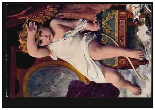 AK Artiste E. Munier: La peur, édition Plichta Prague, 6 VIENNE 59 - 25.2.1916