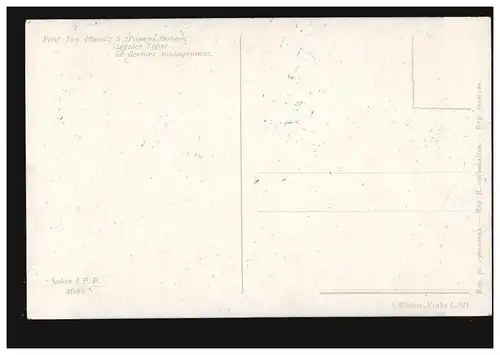 AK Jos. Mandl: Dernier réconfort, Salon J.P. P. Édition Plichta, inutilisé