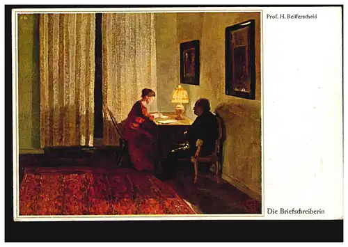 AK H. Reifferscheid: La lettreuse, carte postale Primus inutilisé