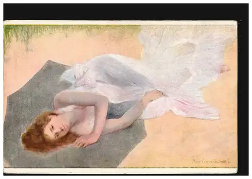 AK Carrier-Belleuse: Jeune femme sur la dune, inutilisé