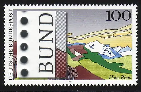 1686 Hohe Rhön mit PLF Fleck im U von BUNDESPOST, Feld 6 **