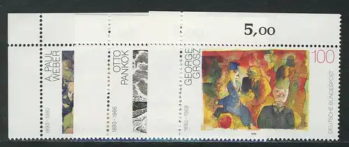 1656-1658 Deutsche Malerei 1993, Ecke o.l. Satz **