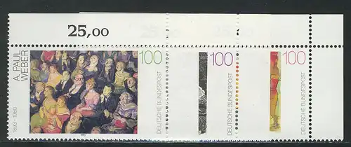1656-1658 Deutsche Malerei 1993, Ecke o.r. Satz **
