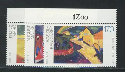 1617-1619 Deutsche Malerei 1992, Oberrand, Satz **