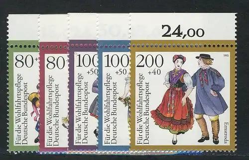1696-1700 Charité 1993 - Oberrand, set **