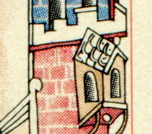 1701 Heilige Hedwig mit PLF roter Fleck neben Erkerdach, Feld 14, **