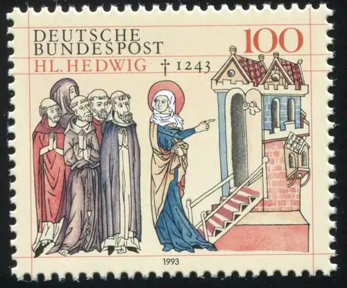 1701 Heilige Hedwig mit PLF roter Fleck neben Erkerdach, Feld 14, **