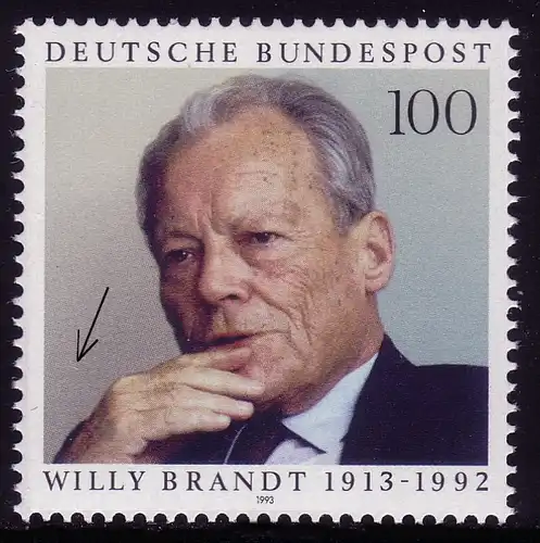1706 Willy Brandt: points de grille incomplets à gauche de la main, champ 17 **