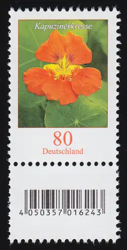 3469 Kapucine 80 C. 500 avec petit numéro et champ de code **